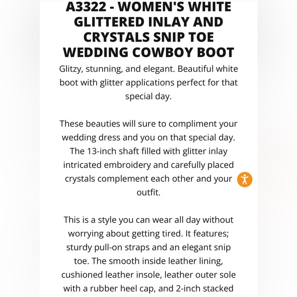 Corral White Sparkle Cowboy Boots - Picture 6 of 7